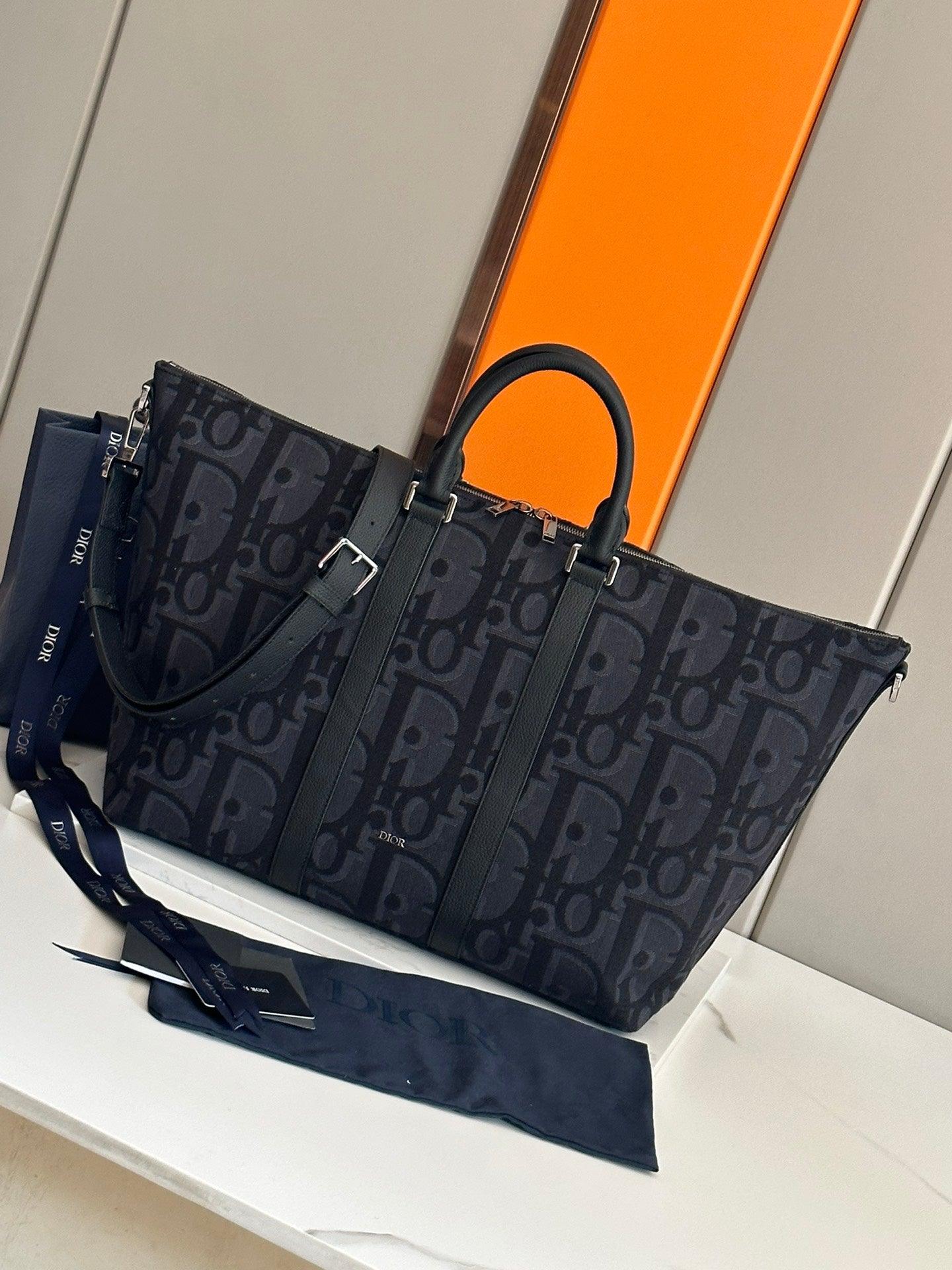 Dior Oblique Toile Travel Bag Navy and Navy