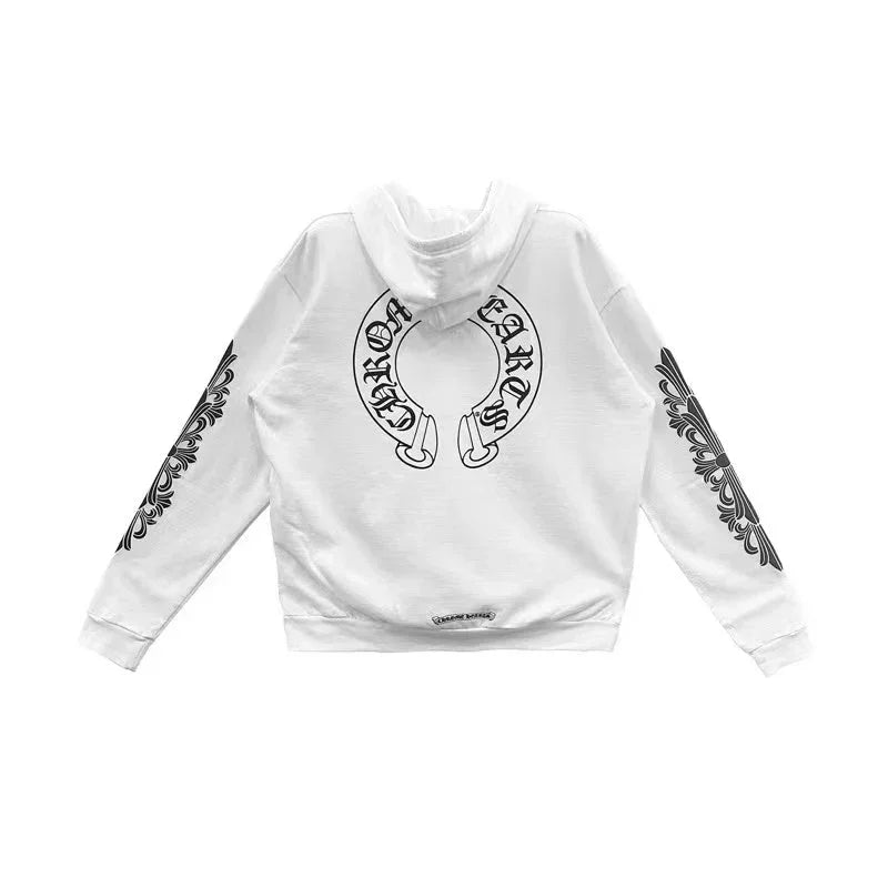Chrome Hearts White Zip Up суичър