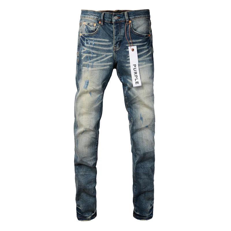 Purple-Brand jeans blue-white - LuxuryLineBG
