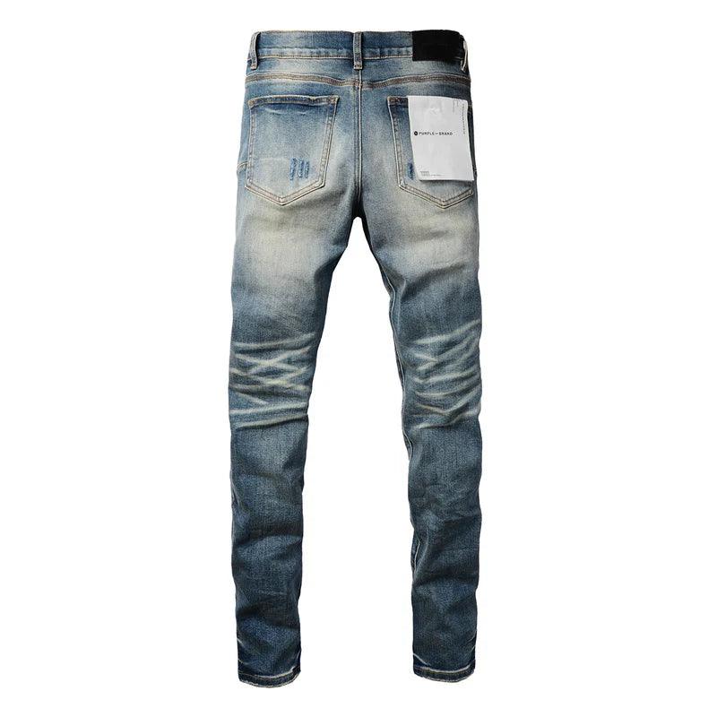 Purple-Brand jeans blue-white - LuxuryLineBG
