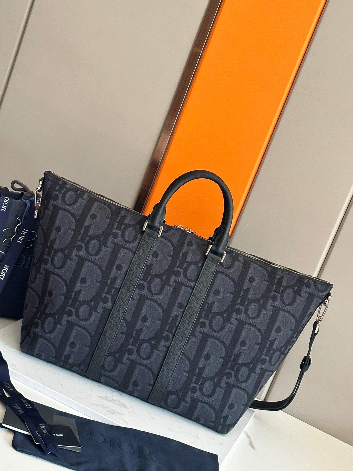 Dior Oblique Toile Travel Bag Navy and Navy