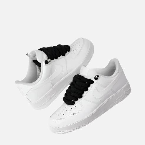 Nike AirForce 1 Black Ropes - LuxuryLineBG