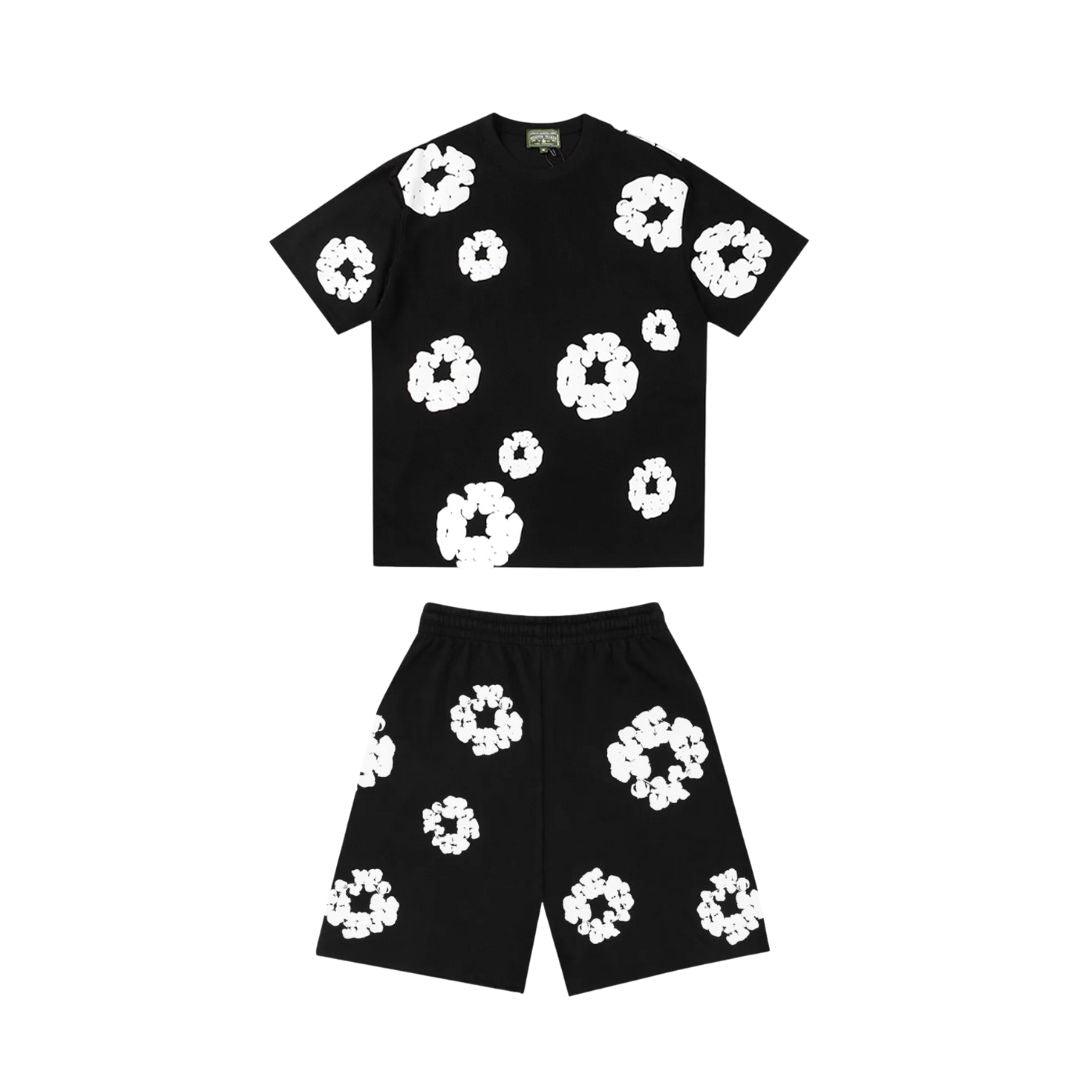 Denim Tears Summer Set Black & White Черен Летен Комплект