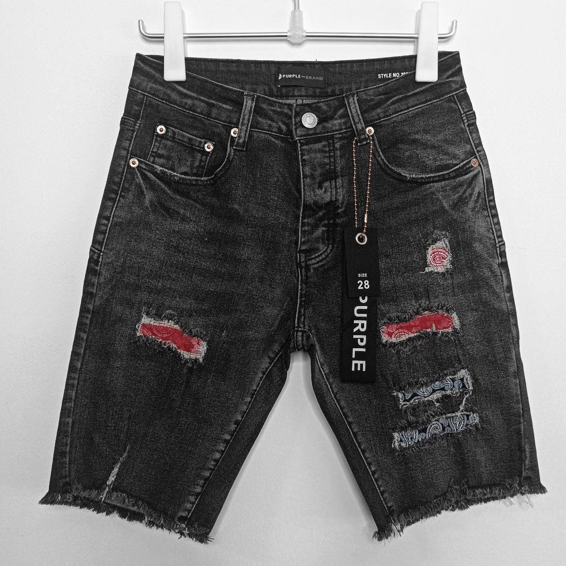 Purple-Brand Jeans Black & Red Short Jeans Къси Дънки